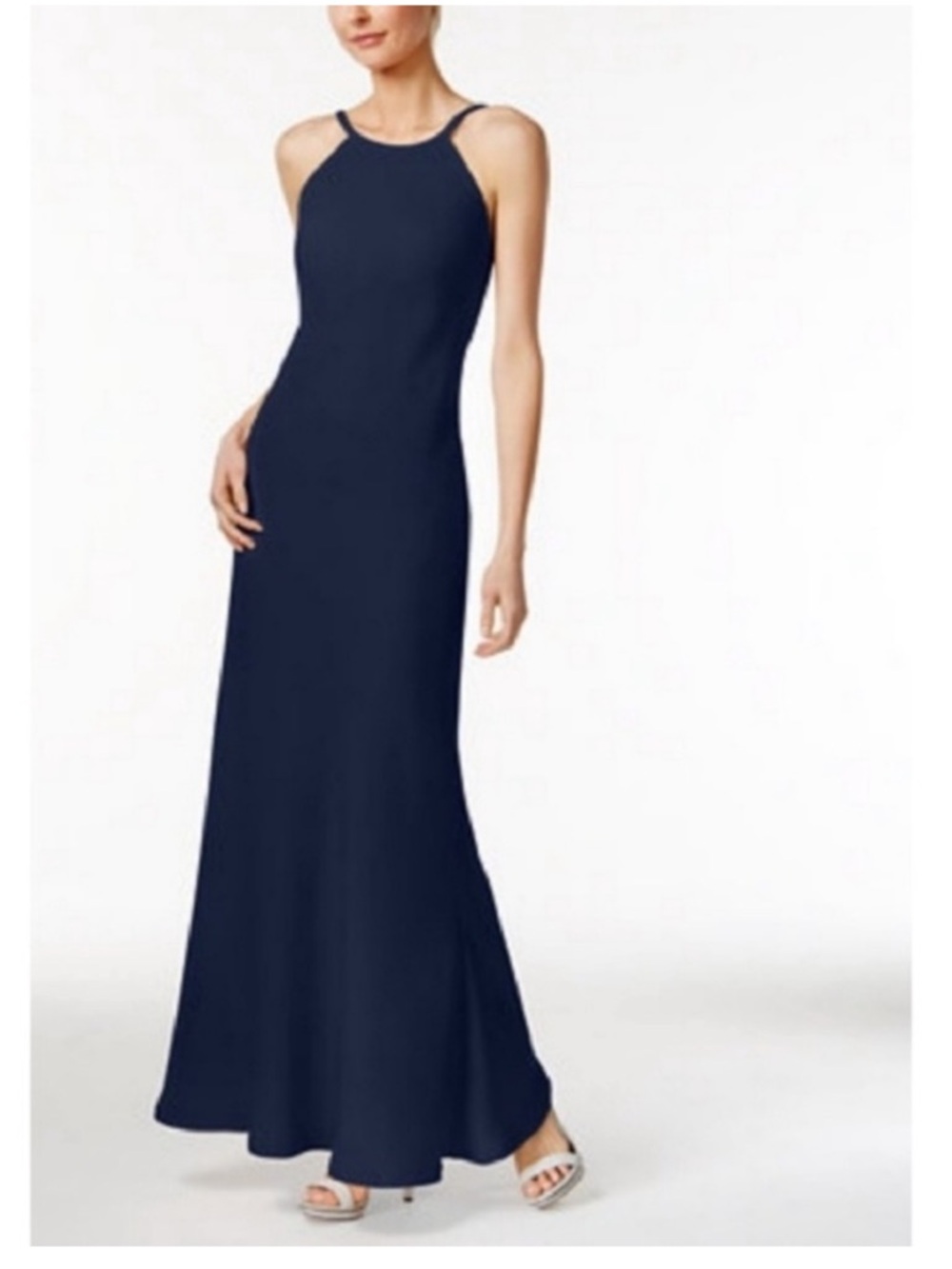 Calvin Klein Navy Halter Gown
